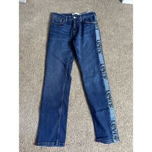 Levi’s 502 Regular Taper Boy’s Size 16 Reg W28 X L28 Logo Dark Wash Jeans